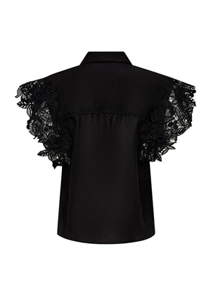 Molly 3D lace skjorte top Sort Copenhagen Muse 
